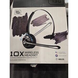 Delton DBTHEAD10X Black Headband Headsets Built-in Microphone Wireless Recharge